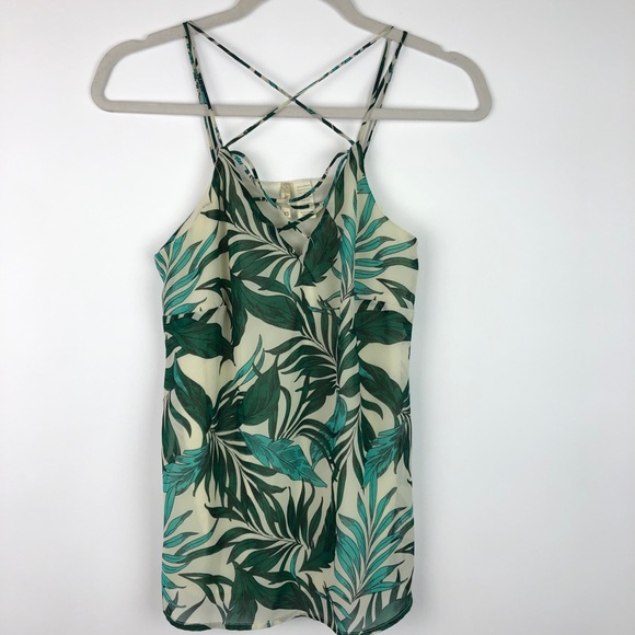 Japna Tank Top Leaf Pattern Strap Detail - Picture 3 of 7